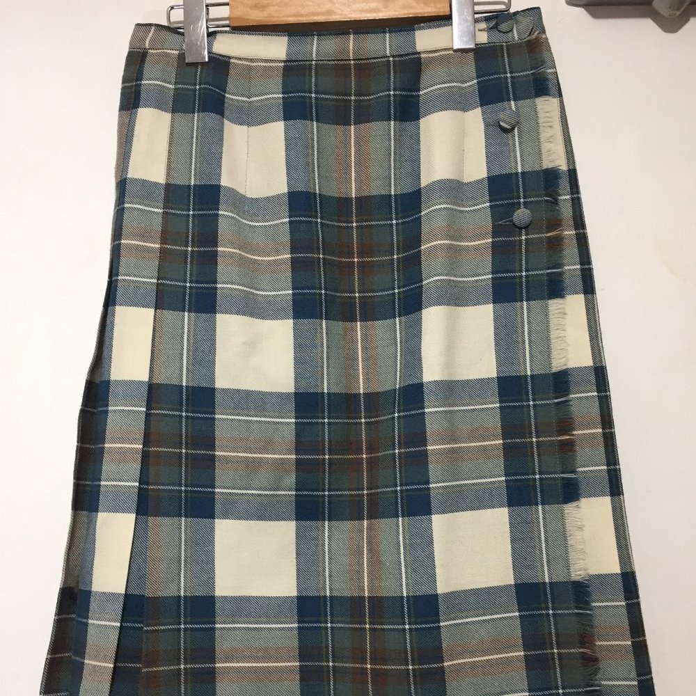 VINTAGE ALJEAN PETITE MIDI PLEATED PLAID SKIRTS SIZE 11